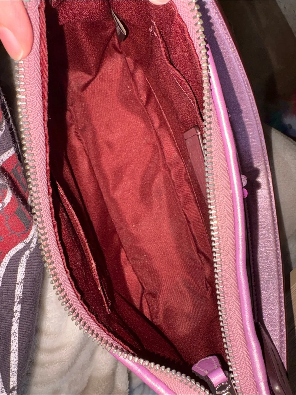 Coach sequin Teri purple bag full size